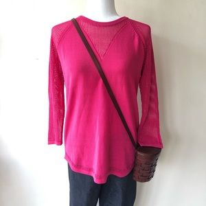 Etcetera fine cable knit sweater, size S crew neck